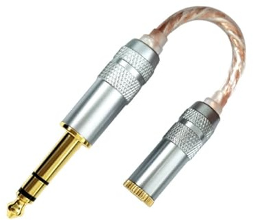 Vkyipg Audio Adapter Cable 4.4mm Female to 6.35mm Male to Female HIFI Decoding Audio Stereo HiFi Balance Conversion Cable
