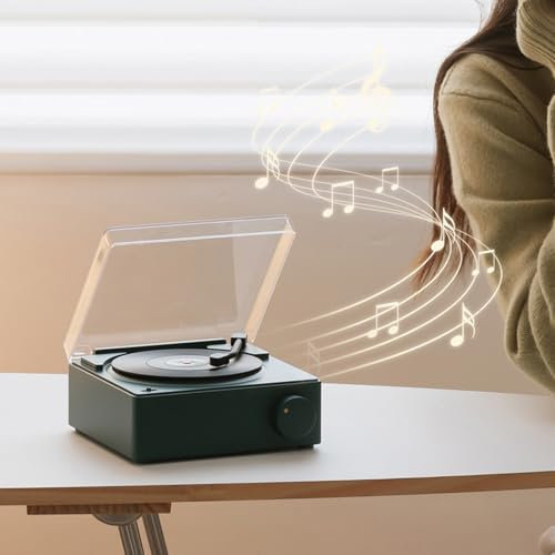 POENVFPO Drahtloser Lautsprecher 360 Grad Surround Sound Tragbarer Lautsprecher Wecker für Schlafzimmer (#4)