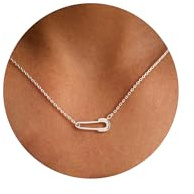 DCNCLADY Kette Silber 925 Damen Zarte Sicherheitsnadel Anhänger Halskette mit für Frauen Mädchen Wasserfeste Hautverträglich Schmuck