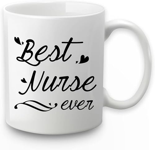 Funny Novelty Coffee Mug Best Nurse Ever Mug Nurse Graduation Gift for Practitioner Students Friends Coworker Comes with Gift Box 11 Oz