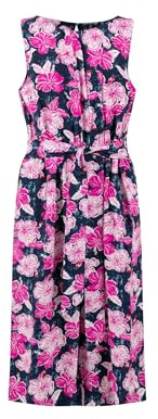 Weird Fish Nalani Printed Viscose Jumpsuit Fuchsia Punch Size 16