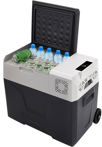PEIXU Nevera Portátil con Compresor 50L, Congelador y Refrigerador Eléctrico para Coche 12V-14V y Hogar 120V-240V, Rango de Temperatura -20℃~20℃, Ideal para Familias, Camping y Autocaravanas