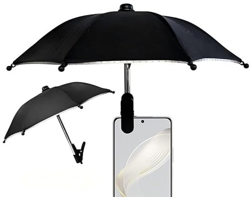 Comioke Mini Paraguas TeléFono Mount,Sombrilla para Movil,Paraguas para Movil,Mini Paraguas multifunción Decoración para el al Aire Libre Parasol