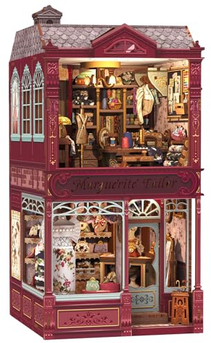 CUTEBEE Book Nook Kit - Maison de Poupée – Maquette en Bois à Construire, Puzzle 3D pour Adultes, Décoration Étagère & Cadeau (Marguerite Tailor)