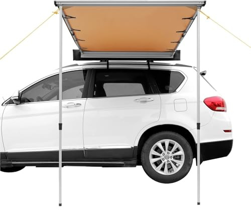 Car Side Awning Vehicle Awning Retractable Car Side with Waterproof Storage Bag Suitable for Truck SUV Van Campers