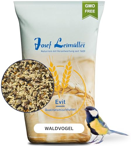 Leimüller Vogelfutter Wildvögel Ganzjährig 5Kg (Waldvogelfutter) - Premium Wildvogelfutter mit extra Sämereien – feines Ganzjahresfutter - Streufutter für Waldvögel 5Kg Staubfrei