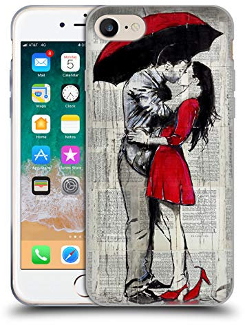 Head Case Designs Offizielle LouiJoverArt EIN Neuer Kuß 2 Rote Tinte Soft Gel Handyhülle Hülle kompatibel mit Apple iPhone 7/8 / SE 2020 & 2022
