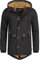 Indicode Herren Barge Winterjacke m. Kapuze & Teddyfutter | Winterparka Herrenjacke Parka Black, L
