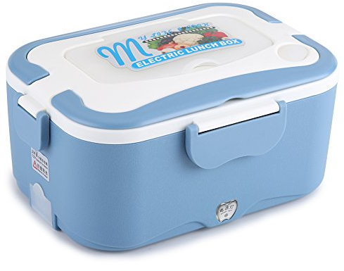 Wifehelper 1.5L Portatile 12V Auto Portatile Riscaldamento Elettrico Lunch Box Scaldavivande con Manico per la Conservazione di Calore, Ufficio, Scuola, Viaggio(Blu 24V)