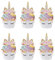 Cupcake Toppers Einhorn Cupcake Wrappers Kuchendeckel für Geburtstagsfeier Hochzeiten Jubiläen Gartenpartys Geburtstagskuchen Dekoration Lieferungen 24 Set