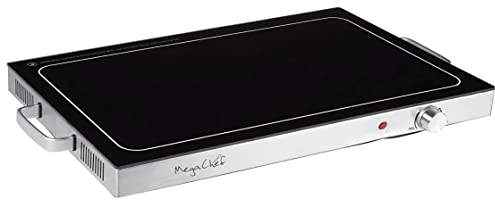 Megachef MCWT-9200 Elektrisches Warmhalteblech mit Einstellbarer Temperaturregelung, Edelstahl, Silberfarben/Schwarz