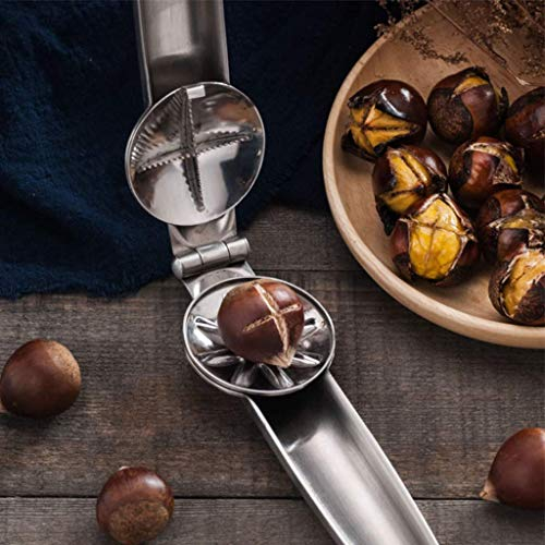 Tragbarer Nussknacker, Kastanienklammer, 304 Edelstahl, Kastanienschneider, Werkzeug Pistazien-Nussöffner, Macadamia-Nussmesser, Walnussöffner, Metall Nussöffner, Zange, Multifunktions-Nussknacker
