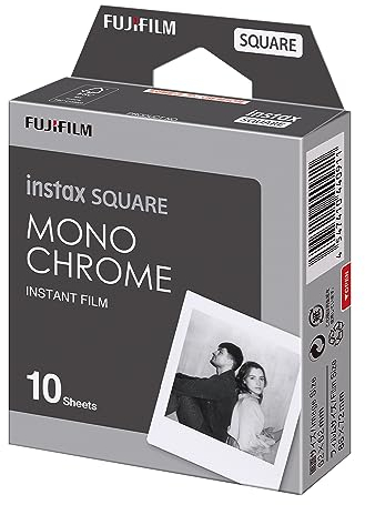 instax SQUARE instant film Monochrome, 10 shot pack, suitable for all instax SQUARE cameras and printers