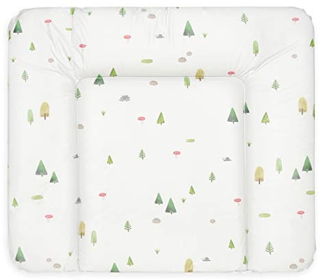 BONKY® Wickelauflage 85x72 cm - weiche Wickelunterlage - Baby Wickeltischauflage - Wasserdischt - Abwaschbar - Made in EU - 100% Oeko TEX - Wald