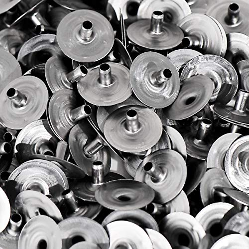 NKlaus 100 DOCHTFUß Ø 2,4mm Teelichtdocht Metallfüß Kerze Kerzendocht Standplättchen Kerzenwachs für Glasfaserdocht Baumwolldocht bis 2,4mm H: 6,4mm 4174