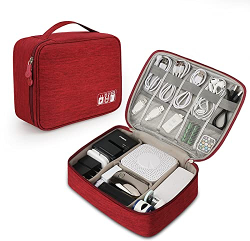 XINGXINRONG Kabel Organizer Tasche, Kabeltasche Tech Pouch Zubehör Elektronische Tasche für Ladekabel, Reise Elektronik Organizer für Handy, Ladegerät, Powerbank, 1 Stück