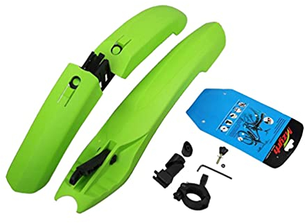 OttoBen Fahrrad Kotflügel Set, Weich Gummi Mountainbike Schutzblech, Schutz vor Wasser und Schmutz, Schnellverschluss Spritzschutz Vorne und Hinten für MTB Bike Cycle 26, 29 Zoll Grün