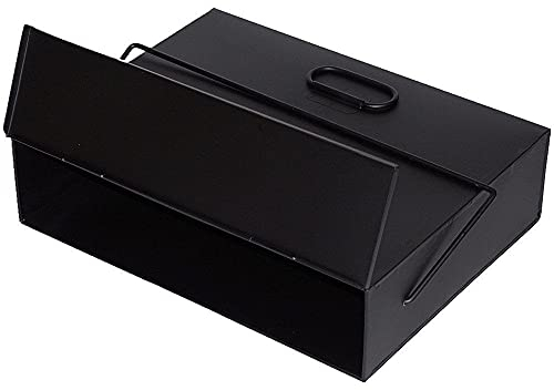 Elex®Fireside Ash Carrier Black Metal Hot Tidy Box Container Fireplace Pan Bucket Bin