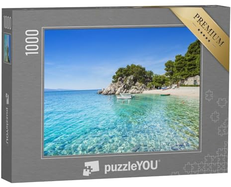 puzzleYOU: Puzzle 1000 Teile „Schöner Strand nahe Brela, Dalmatien, Kroatien“ – aus der Puzzle-Kollektion Mittelmeer