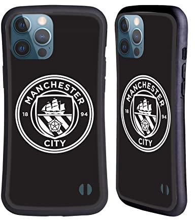 Head Case Designs Officially Licensed Manchester City Man City FC Black White Outline Badge Hybrid Case Compatible With Apple iPhone 13 Pro Max