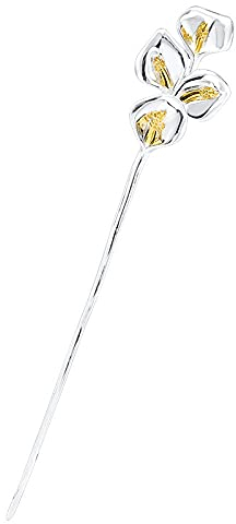 qbodp S925 Silber Haarstäbchen Für Brötchen,Calla-Lilien-Haar-Essstäbchen,Elegante Haarnadeln,Klassische Chinesische Essstäbchen Für Frauen-Haarschmuck