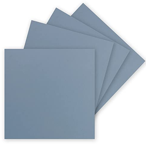 FarbenFroh by GUSTAV NEUSER 500 Einzel-Karten Quadratisch - 15 x 15 cm in Graublau (Blau) - 240 g/m² - blanko Bastel-Karten, Postkarten, Bastelkarton in Ton-Papier Qualität