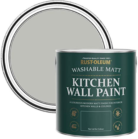 Rust-Oleum Abwaschbare Küchenwandfarbe in mattem Finish -Kiesel 2.5L