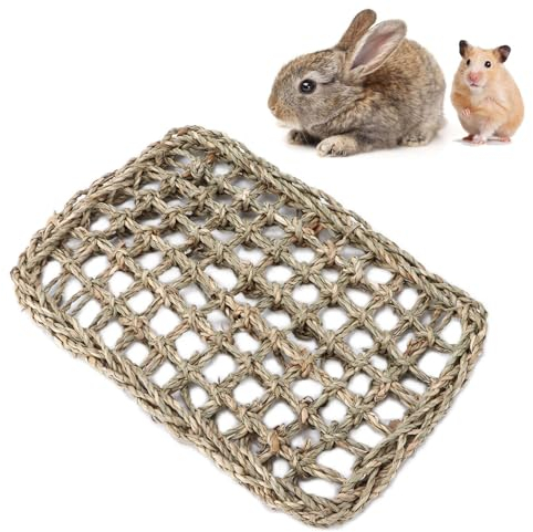 Rabbit Activity Seagrass Mat, Pet Woven Seagrass Protector Chew Toy Mat Small Animal Mat Bunny Bedding Nests Activity Play Bed for Rabbits Chinchilla Hamster Guinea Pigs