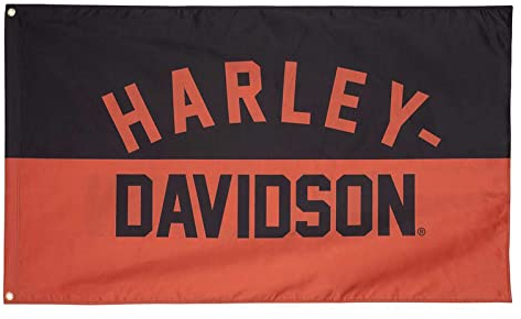 Harley-Davidson Wetterfeste Retro-Flagge mit H-D-Text, groß, Orange