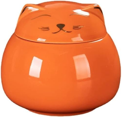 GImLY Azucarero de cerámica, tarro para dulces, tarro de almacenamiento para alivio de gatos, carrito de té con tapa