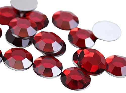 Allstarco 20mm Red Ruby H103 Flat Back Acrylic Rhinestones Cosplay Plastic Gems Embelishments Jewelry Making Crafts Scrapbooking Costume Jewels - 20 Pieces