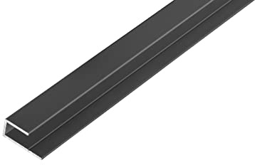 S-Polytec Aluminium U- Profil, Alu Abschlussprofil, Aluprofil für Doppelstegplatten, HPL- Platten 6mm, ANTHRAZIT, verschiedene Längen Größen (6mm Anthrazit, U- Profil (1 Meter), 5)