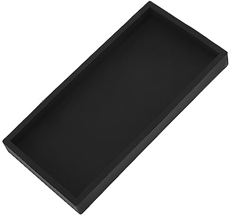 Badezimmer-Tablett für Theke, Silikon-Waschtisch-Tablett für Badezimmer, Rechteckiges Waschbecken-Tablett, Aufbewahrungs-Waschtisch-Tablett, Kosmetik-Schmuck-Organizer-Tablett (Schwarz)