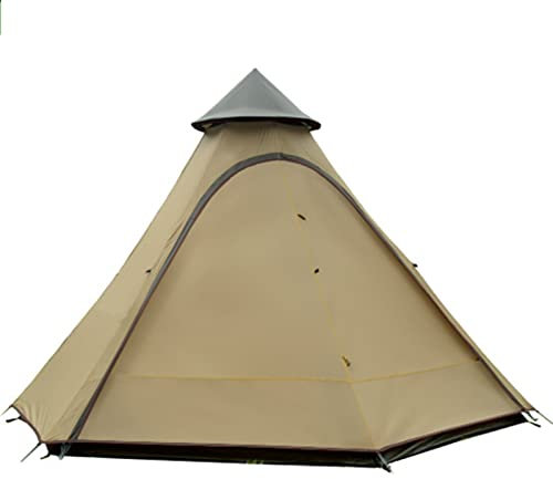 Zelte für Camping 4 Personen, Tipi-Zelt Pyramide, wasserdicht, für Erwachsene, Doppelschicht, wasserdicht, indisches Jurtenzelt, Turm, Pfosten, Glocke, Zelt für Familienreisen im Freien