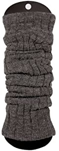 Ateena Långa benvärmare, ullstickade knästrumpor för kvinnor och flickor, ankelvärmare, höga fotlösa knästrumpor, ull med akryl, maximal vadomkrets: 40 cm, längd: 60 cm, Mörkgrå, L/XL-48cm