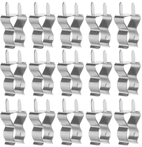 eMagTech 200pcs Pinces à Fusibles Clips de Porte-fusible en Laiton Plaqué Argent Accessoires pour Clips de Tubes en Verre et en Céramique 5x20mm