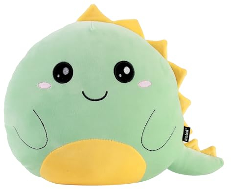 I-TOTAL ® - Dekokissen für Kinder/Wohnzimmer, Flauschiges Stoffkissen in Form (Hello Dino)