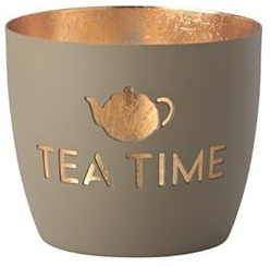 Windlicht Madras Tea Time Sandstone Gold Eisen Höhe 8,5 cm
