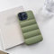 HANASE Luxuriöse Daunenjacke, Stoffstoßstange, Mattes, weiches Silikon-Handy für iPhone 15 Pro Max 12 13 14Pro 11 X XS XR, modischer Mantel, Puffer-Abdeckung, grün, für iPhone X XS
