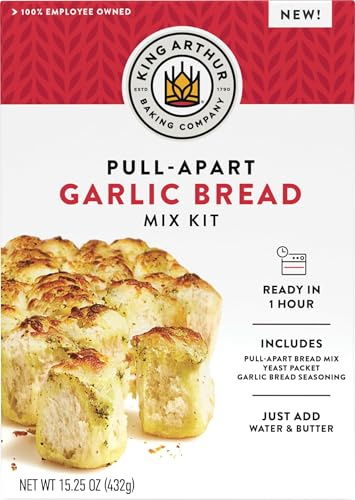King Arthur Baking Company Pull-Apart Garlic Bread Mix Kit 15.25 oz., Baking Mix - Ready in 1 hour