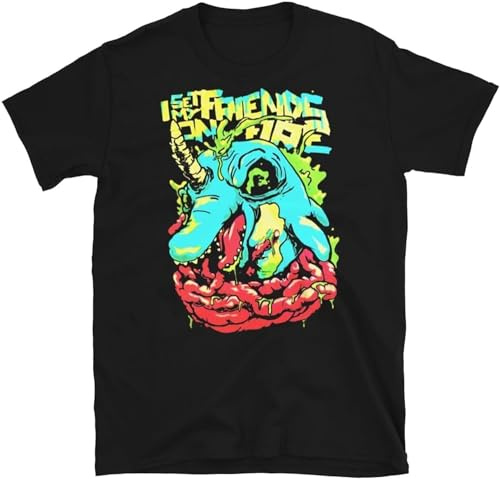 I Set My Friends On Fire Toxic Narwhal Post-Hardcore Band T-Shirt-Black Size M
