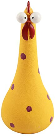 BORDSTRACT Hühnerstatue, Handgefertigt, Langhalsiges Huhn, Großes Auge, Dummes Huhn, Dekor, Mikrolandschaft, Ornament Für Zuhause, Outdoor, Garten, Hinterhof, Hof, Kunstdekorationen(Gelb)