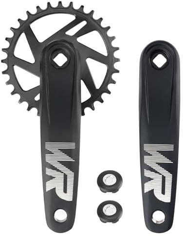 WEEROCK Mountain Bike Crankset 1 Piece/Single 32T Charing Crank Set with 170mm Arm for Bicycle MTB, Compatible with Single Speed Bicycle and 6/7/8/9/10/11 Speeds Bike
