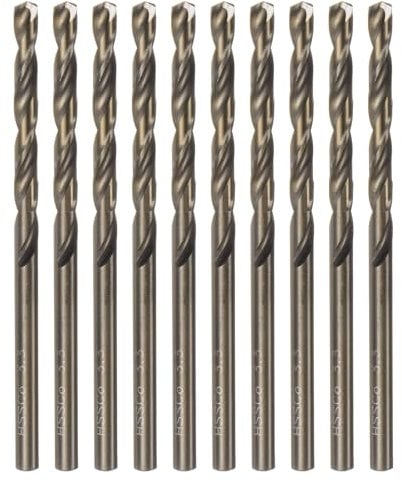 sourcing map 10pcs Cobalt Jobber Drill Bits 3.3mm / 0.13 M35 High Speed Steel HSS Twist Drilling Bit Tool for Stainless Steel Copper Wood Plastic and other Hard Materials