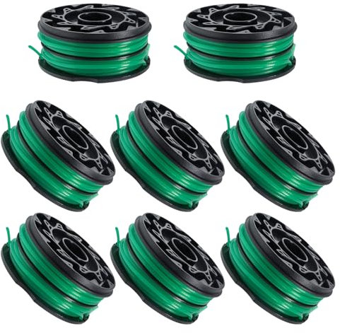 DF-080 Replacement Spool Compatible with Black+Decker String Trimmer GH1100 GH1000 GH2000 Electric String Grass Trimmer Lawn Edger, DF080 Dual Line 30ft 0.080 Auto-Feed Spool 8 Pack