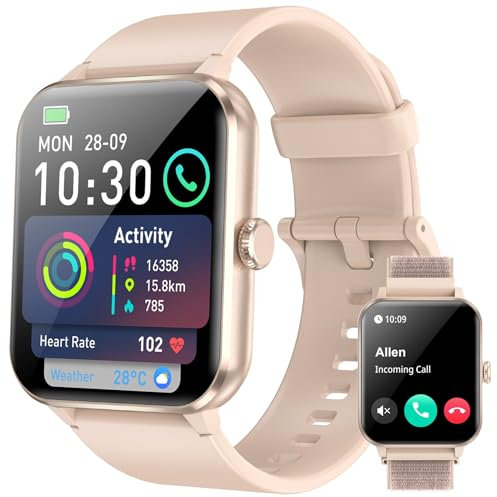 Smart Watch for Women, 1.85 Touch Smartwatch Answer/Make Calls, Fitness Watch with Heart Rate Sleep Monitor Step Counter, 110+ Sports Modes Activity Tracker, IP68 Waterproof Watch for Android iOS