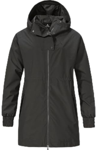 Schöffel Damen Parka Style Bohorok WMS, wasserdichter Regenparka aus recyceltem Material, atmungsaktive Allwetterjacke mit Oversize-Passform