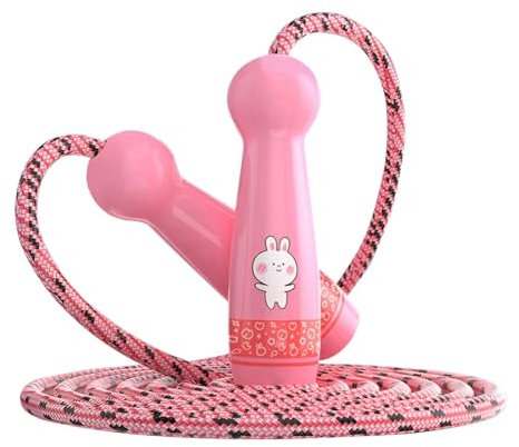SGERUFZ Corde à sauter pour enfant, réglable, manche en bois, coton, idéal pour l'entraînement de fitness, filles et garçons, cadeaux pour enfants