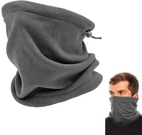 Cache-Cou Col Nez Hiver, Hiver Polaire Cache-cou, Cache Cou Tubulaire D'hiver, Cache-cou Tricoté Homme Et Femme, Cache Cou Polaire Chaude Moto Ski, Multifonctionnelle Tubulaire Écharpe, Gris