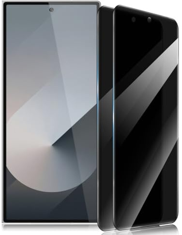 Gelaasso 2 Pièces Verre Trempé Anti Espion pour Samsung Galaxy Z Fold 6 Protection d'écran, Dureté 9H Anti Rayures - Confidentialité Protection en Écran, film Verre protection Samsung Galaxy Z Fold 6